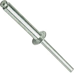 Fastenere Pop Rivets - 3/16" x 1" (50pcs) Heavy Duty, Open-End, Aluminum, Dome-Head Blind Rivets, Corrosion-Resistant, High Tensile & Shear Strength, 6-16 Gap 0.876"-1.00"