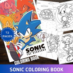 Sonic the Hedgehog Coloring Book PDF - 72 Pages Digital Download for Kids & Adults | Printable Activity | Video Game Character Art - Etsy Canada