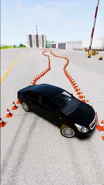 Konuslar orasidan drift! 😱 Urilmasdan manzilga yetadimi? (BeamNG.drive)