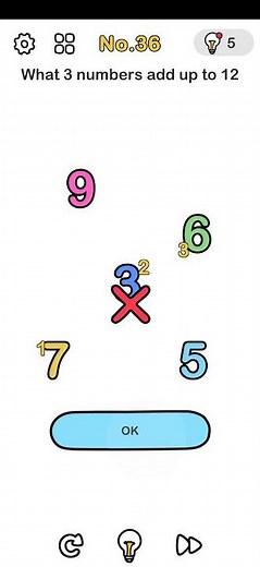 Brain Out Level 36 | What 3 numbers add up to 12 | Brain Out Game Solution
