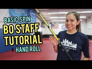 BASIC SPIN & HAND ROLL | Bo Staff Tutorial (Taekwondo/Karate)