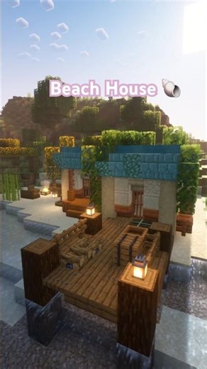 Small beach house 🏖️☀️ #builder #minecraft #minecrafttutorial #minecraftbuild #timelapse
