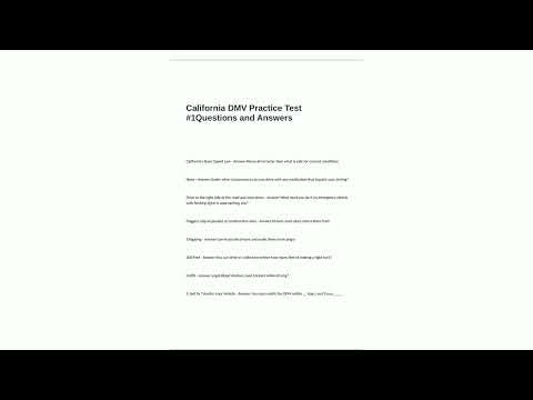 California DMV Practice Test 1Questions and Answers8