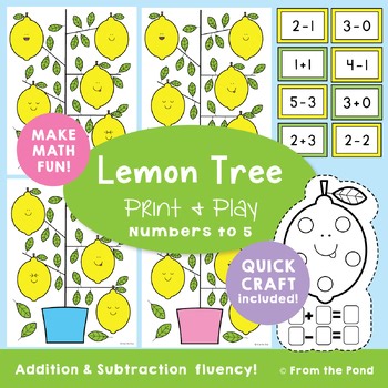 Addition & Subtraction Within 5 | Math Game and Craft