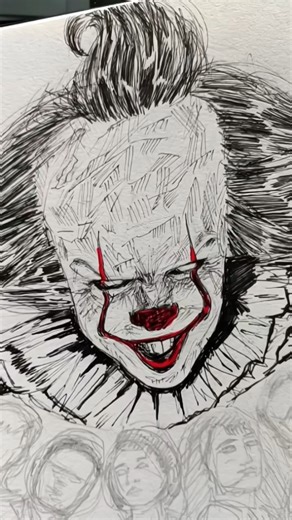 watch till the end 😱 #pennywise #drawing #sketching #drawingprocess #shorts
