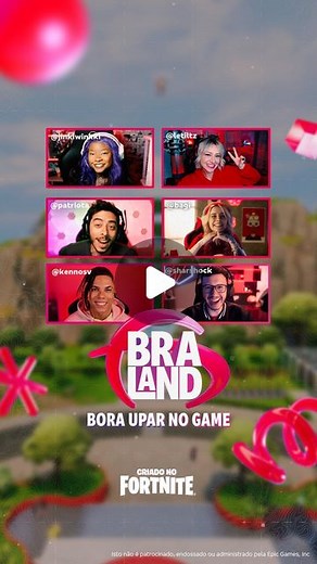 bradesco on Instagram: "Bora upar no game? Conheça Braland, a ilha do Bradesco no modo criativo do Fortnite. Repleta de minigames épicos, espaços que imitam a vida real e muitas vantagens no game, a Braland foi criada por quem joga, pra quem dá GG todo dia. Acesse a ilha com o código 8385-4808-4401 e vem se divertir com a gente! #PraTodosVerem: Sharshock senta em frente ao computador, põe seu fone de ouvido e é transportado para dentro do game. Já como personagem na estética do Fortnite, ele cai