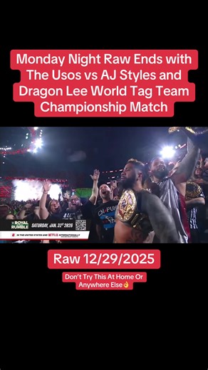 Epic Tag Team Championship Match: Usos vs AJ Styles