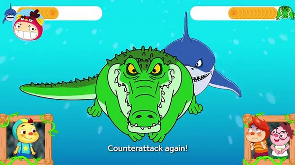 Shark vs Crocodile | Animal Battle | 4K cartoon | REDMON