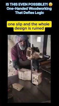 IS THIS EVEN POSSIBLE?! 😲 One-Handed Woodworking Mastery | Satisfying Skill#PrecisionCuts#Art#Short