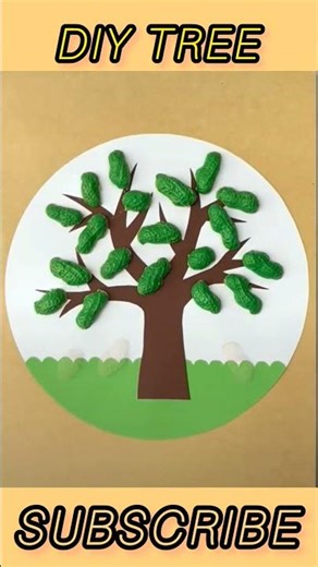 Peanut Shell Art: Turn Trash into a Masterpiece! 🥜🎨 Unique 3D Tree Art with Peanuts #shorts #viral