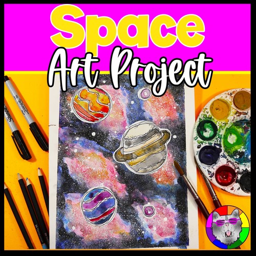 Watercolor Painting Art Project Outer Space Art Lesson Galaxy Art Project