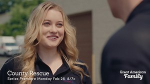 19K views · 1.1K reactions | ❤ Our FIRST ORIGINAL SERIES, 'County Rescue' Premieres MONDAY, February 26 at 8/7c! Text RESCUE to 877-999-1225 to find #GreatAmericanFamily OR stream beginning February 23 on Great American Pure Flix! #WelcomeHome #CountyRescue County Rescue TV | Great American Family | Facebook
