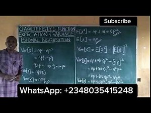 Characteristics Function of the Binomial Distribution: Variance of binomial variable
