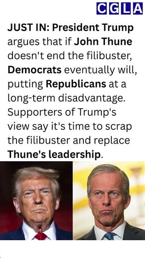 Trump Calls for Filibuster Fight, Questions GOP Leadership in Senate