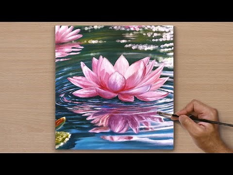 Lotus Acrylic Painting / STEP BY STEP Tutorial