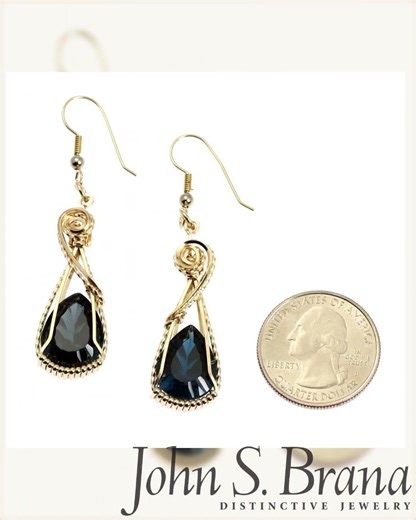 21 CT Cushion Cut London Blue Topaz 14K Gold-filled Earrings