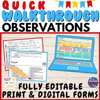Teacher Observations Forms Quick Walkthroughs Admin Principals Supervisors Coach