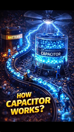 “How Capacitors Really Work? | Simple Explanation with Tiny Workers Animation ⚡ | Physics Explained”