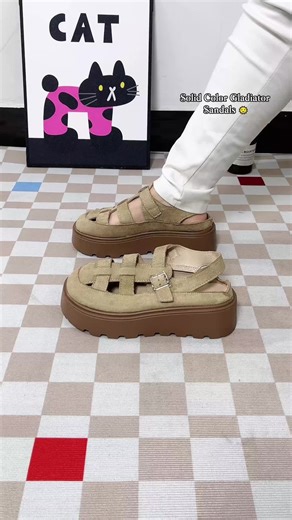 Stylish Solid Color Gladiator Sandals for Summer