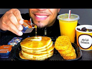 ASMR MCDONALD'S BIG BREAKFAST WITH HOTCAKES HASH BROWNS SAUSAGE MUKBANG NO TALKING