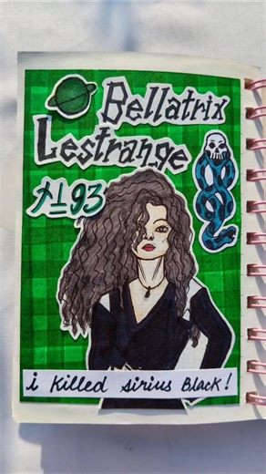Ep-16 Bellatrix Lestrange 🖤#scrapbooking #pinterest #journaling #harrypotter #trending #ytshorts #yt