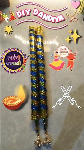 ✨DIY GARBA WANDS! Turn Old Sticks into Sparkly Navratri Dandiya🤩💥 | Art with Kushagra #navratri