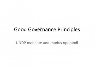 Good Governance Principles - SlideServe