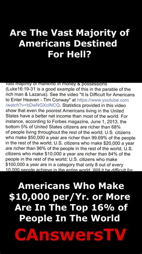 Americans Making $20,000 A Year Are Richer in Money Compared to 96% of the Rest of the World. #money