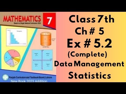 Class 7th, Ch no 5, Ex no 5.2(Complete ), Data Management ( Statistics ), SNC, PTB