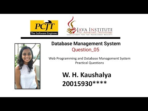 Database Question 05 | ER Diagram using MySQL Workbench | HeidiSQL | 1st Year | Java Institute