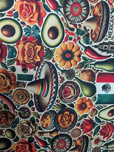 High Quality 58" Mexican Fabric by the Yard – Mexico Flag, Fiesta, Sunflower, Avocado, Chilies, Sombrero, Cinco De Mayo – Mini Matt Material - Etsy