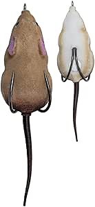 LUNKERHUNT Furenzy Mouse Topwater Lure for Bass, Trout & Pike – 2.5”, 1/2 oz | AquaFur for 15% Water Retention & Realistic Action | Weedless Hook & Soft Rubber Tail for Precision Casting