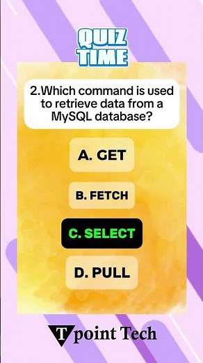 MY SQL MCQs | MySQL Questions and Answers | Tpoint Tech #mysql