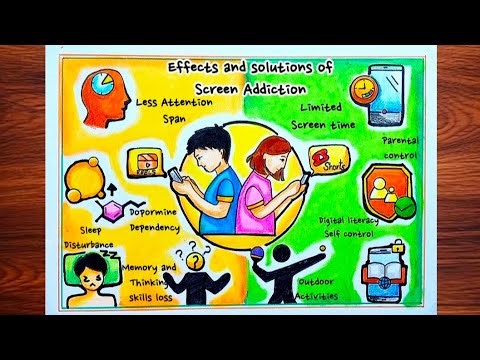 Effects of Screen Addiction drawing|Social media Addictions Drawing|Smartphone addiction Drawing