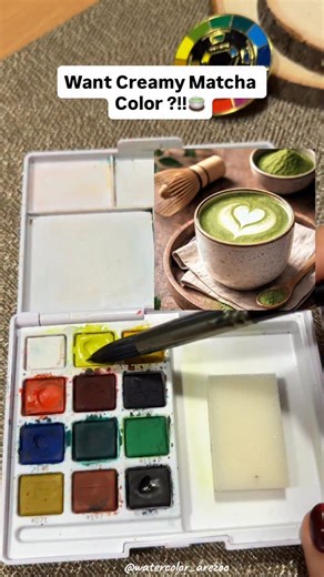 This green doesn’t come from the green pan. 🍵🎨 @watercolor_arezoo When you mix intentionally, your colors feel softer, richer, more alive. That’s the difference between “using paint” and truly understanding it. Watercolor is not about having more colors… It’s about knowing how to build them. ✨ Would you try this mix? 💚 #WatercolorArt #WatercolorTutorial #ColorMixing #MatchaArt #WatercolorPainting | Arezoo Hm