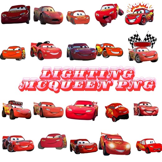 Lightning Mcqueen PNG, Cartoon Race Car Clipart (digital Download - Etsy UK