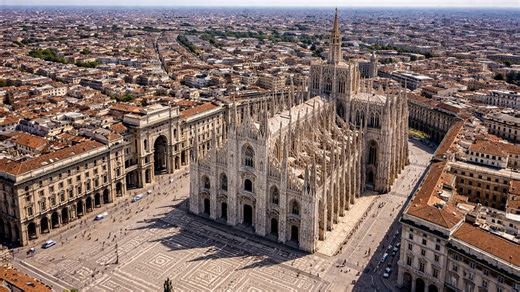 Duomo di Milano – Luftaufnahme über das Stadtzentrum