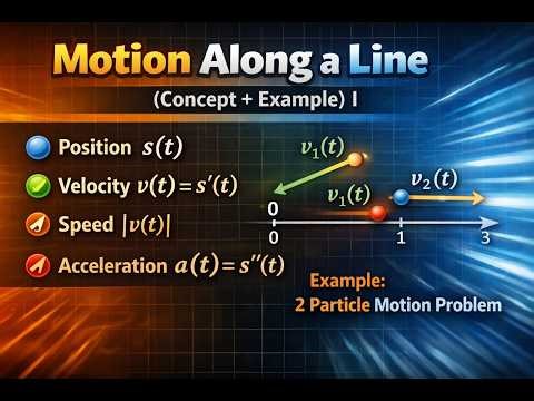 Motion Along a Line (Position, Velocity, Speed & Acceleration) | Calculus 1