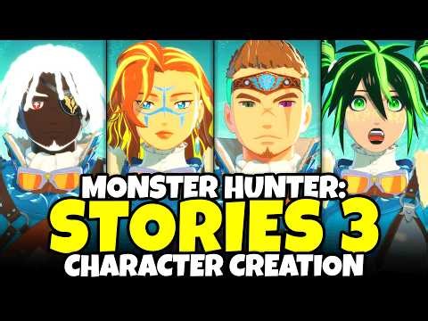 Monster Hunter Stories 3: Twisted Reflection Character Creation (Full Male & Female Customization)