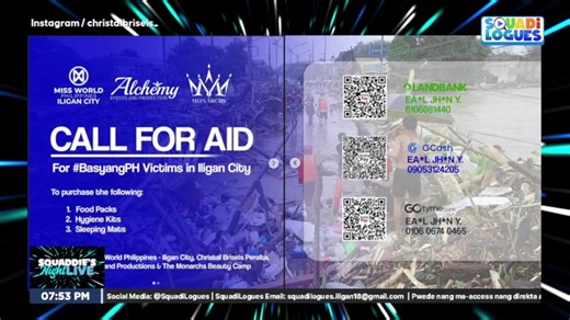 ✨🎙️ #SquaddiesNightLive is BACK! 🎙️✨ Season 2.5 | Episode 15 📅 February 9, 2026 We’re kicking off the year with conversations that matter—real stories, real wins, real talk. This Monday night, catch us discussing: 🌧️ Typhoon Basyang Updates – Recovery efforts & the cancellation of Arts Month activities in Iligan City 💎 From pawned to polished: How Iliganon jeweler Christine Deo turned a single pawned piece into a shining homegrown brand 🍧 A Pinoy twist on Korean bingsu that’s taking the na