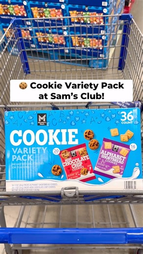 Sam’s Club Lovers on Instagram: "😍 Immediately added this NEW cookie variety pack to my cart! It comes with two varieties: Mini Chocolate Chip and Alphabet Shortbread cookies. Grab this 36-count box for just $8.98! #samsclub #cookies #snacktime"