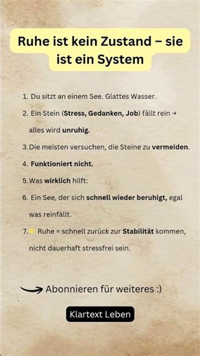 Du suchst RUHE? Dann höre auf, sie zu suchen.