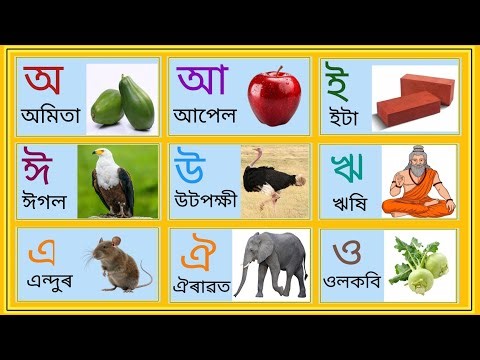 অসমীয়া স্বৰবৰ্ণ || Assamese Vowel Letters || অ অমিতা আ আপেল ই ইটা ঈ ঈগল উ উটপক্ষী ঊ ঊণসূতা