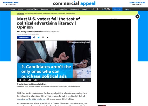 News – Political Advertising Literacy