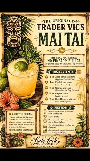 The Original Trader Vic’s Mai Tai (1944 Recipe) 🍹🌴