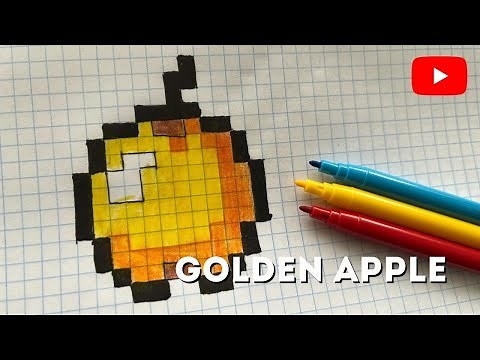 How To Draw MINECRAFT GOLDEN APPLE step by step | Easy Tutorial | Pixel draws and Pixel art