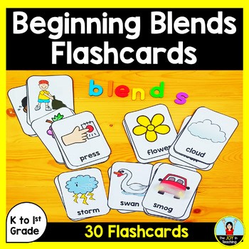 Beginning Blends Flashcards | Beginning L Blends, R Blends, S Blends