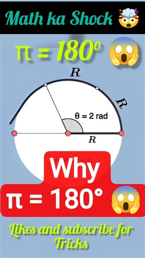 Why π Radians = 180°? | Radian Explained in 15 Seconds 🔥 #maths #dhurandhar #shorts #shortsfeed