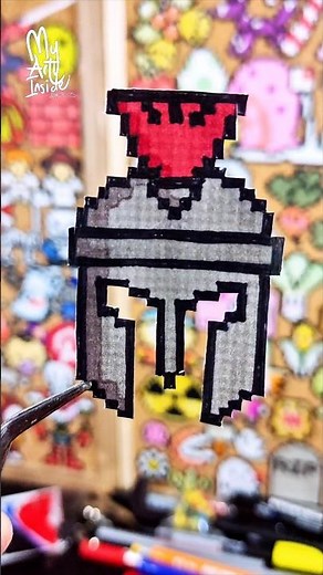Pixel Art of an Ancient Roman Warrior Helmet! 🛡️🧱