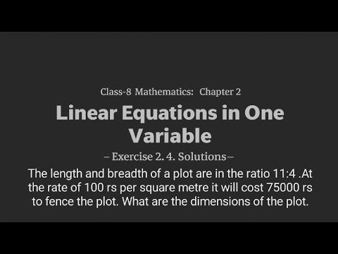 Class 8 Maths Chapter 2 Linear Equations in One Variable | (Exercise 2.4 Solution)#viralvideo